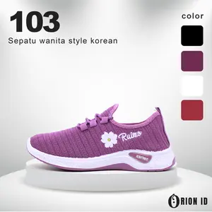 ORION.ID Sepatu Sneakers Sport Casual Wanita Korean Style Terbaru Trendy- 103 Karet Shoes Merah