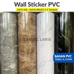 Stiker Dinding Marmer Glossy - Wallpaper Anti Minyak Tahan Panas untuk Dekorasi Dinding Marmer