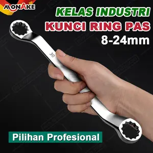 German Tools Kunci Ring Pas 8-24mm Alat Perkakas Tools Kunci Ring Pas/Kunci Ring set lengkap kagon crv gak mudah slek 8x10 10x12 12x14 14x17 17x19 22x24mm NT 8-10