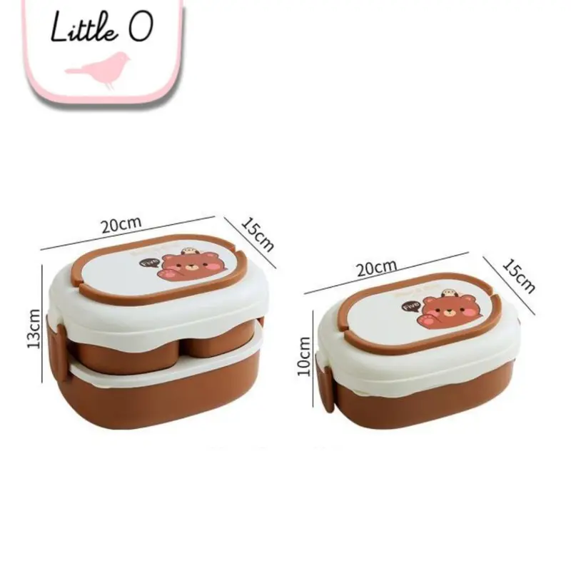Little O BEAR DUCK 2 layers lunch box set with cutlery tempat bekal dua susun kotak bekal anak tempat bekal karakter kotak bekal murah 8