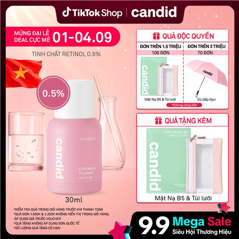 Tinh chất Retinol 0.5% Hỗ Trợ Cải Thiện Nền Da CANDID 0.5% Retinol Treatment…
