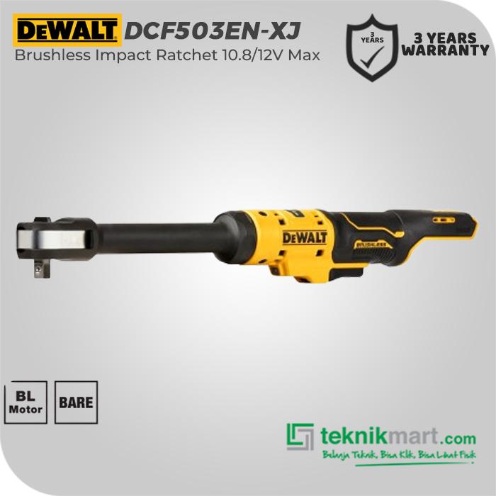 Gambar Dewalt Brushless Impact Ratchet 10.8/12V Max SQ 3/8" DCF503EN-XJ (Unit Only) - DCF503EN-XJ Only dari Teknikmart Kota Administrasi Jakarta Barat 4 Tokopedia