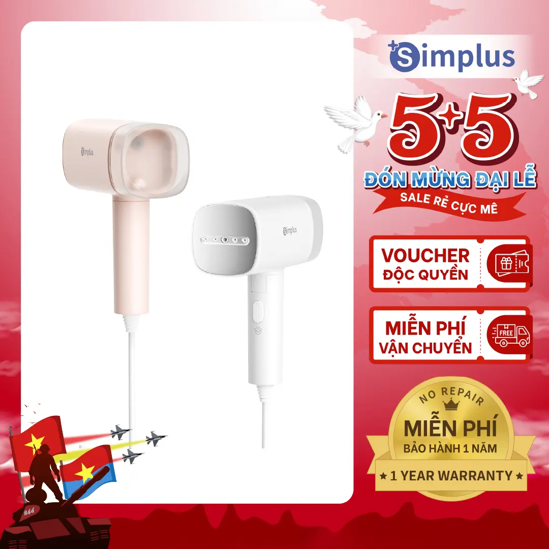 SimplusVN Bàn ủi hơi nước cầm tay Simplus GTJH020, Công suất 1200W, Bình chứa nước 180ml, Gấp gọn tiện lợi Bảo hành 1 năm chỉ đổi không sửa