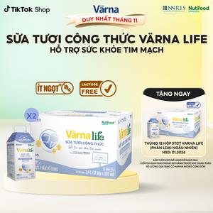 Combo 2 Thùng 12 hộp Varna Life sữa tươi công thức hỗ trợ sức khỏe tim mạch (Tím) (12 hộp giấy x 200ml)