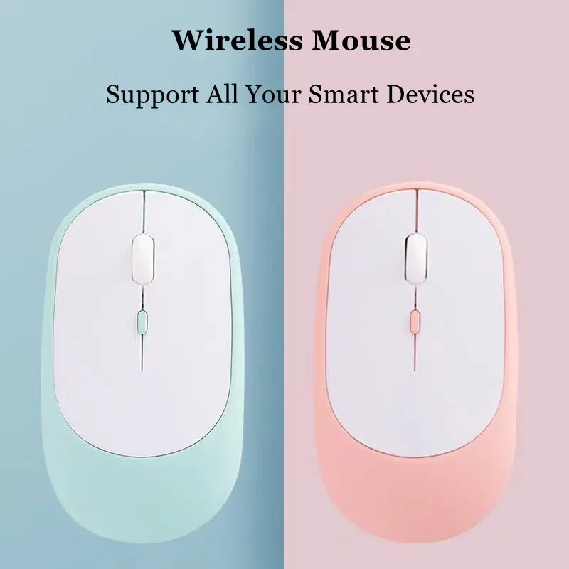 Mouse Bluetooth Wireless Silent Senyap Ultra Tipis Portable Rechargeable 2in1USB Dongle 2.4ghz & Bluetooth 6