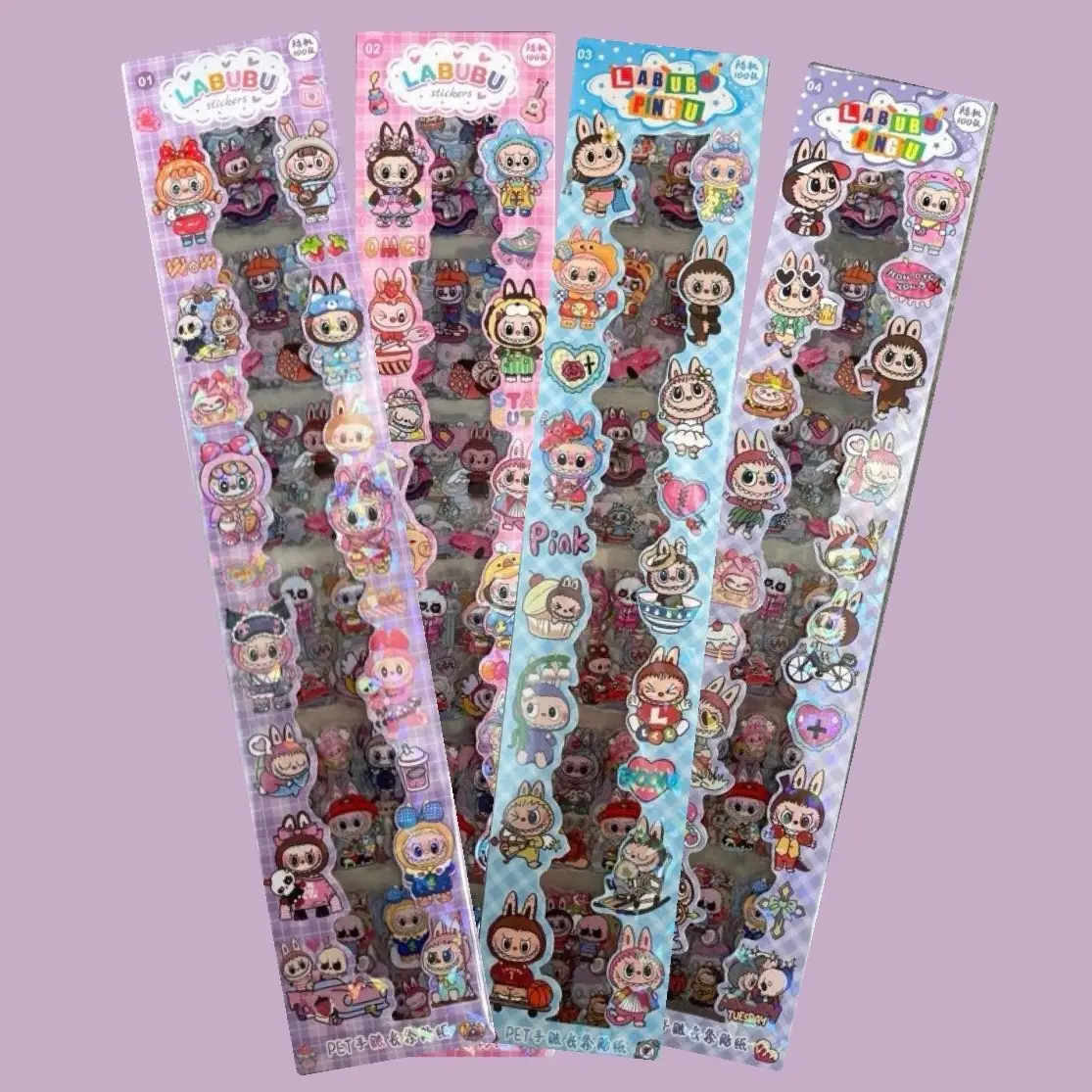 Sticker Labubu panjang isi 20 lembar / stiker labubu viral kar panjang / Stationery Paper