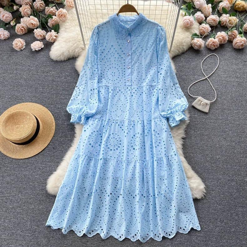 TM GAUN KATBOL 59000 3M THREE M EMBROIDERED COTTON DRESS FASHION WANITA PREMIUM ANGGUN 4