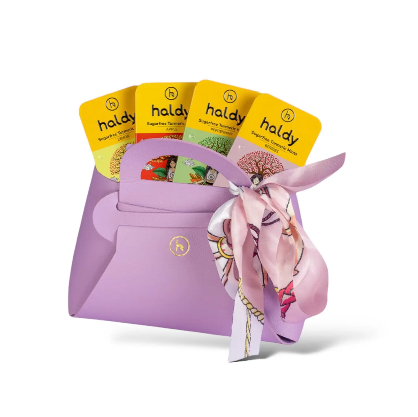 Haldy Designer Mini (Purple bag) + All 4 Flavours of Sugarfree Turmeric Mints