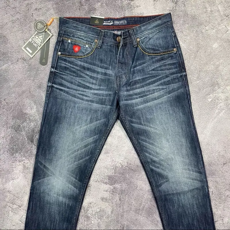 [STUCY]Celana Jeans Panjang cowok Reguler Fit non-stretch accent selvedge