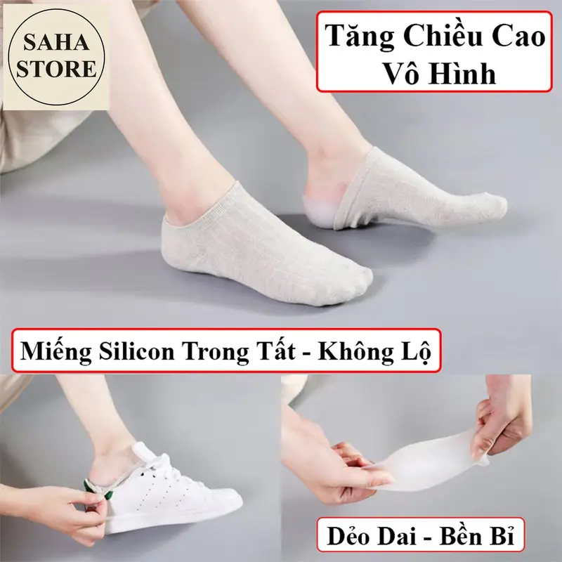 Miếng lót giày tăng chiều cao nam nữ SAHA924 silicon nửa bàn chân nâng gót độn đế giầy 1cm 1.5cm 2cm 3cm 4cm 5cm 2
