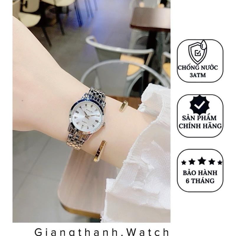 [Tặng Thẻ BH+Tháo Mắt ] Đồng hồ nữ chính hãng Halei-502 mặt tròn size 26mm chống nước 3atm, bảo hành 6 tháng