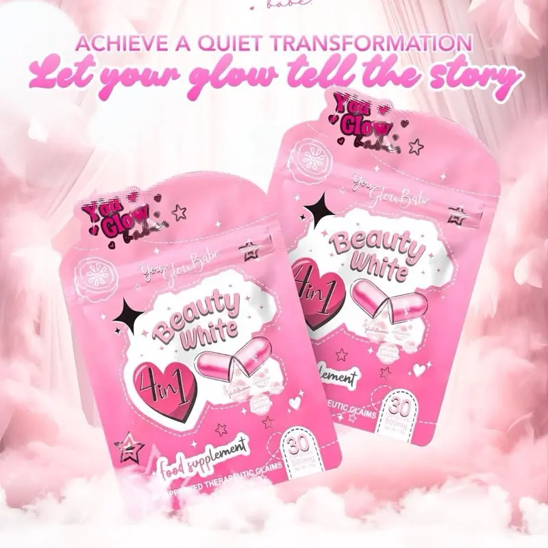 Beauty White by You Glow Babe Glutathione, Grape seed Extract, Collagen,  ALA, NAC + Sodium Ascorbate Adult Edible Healthcare Supplement