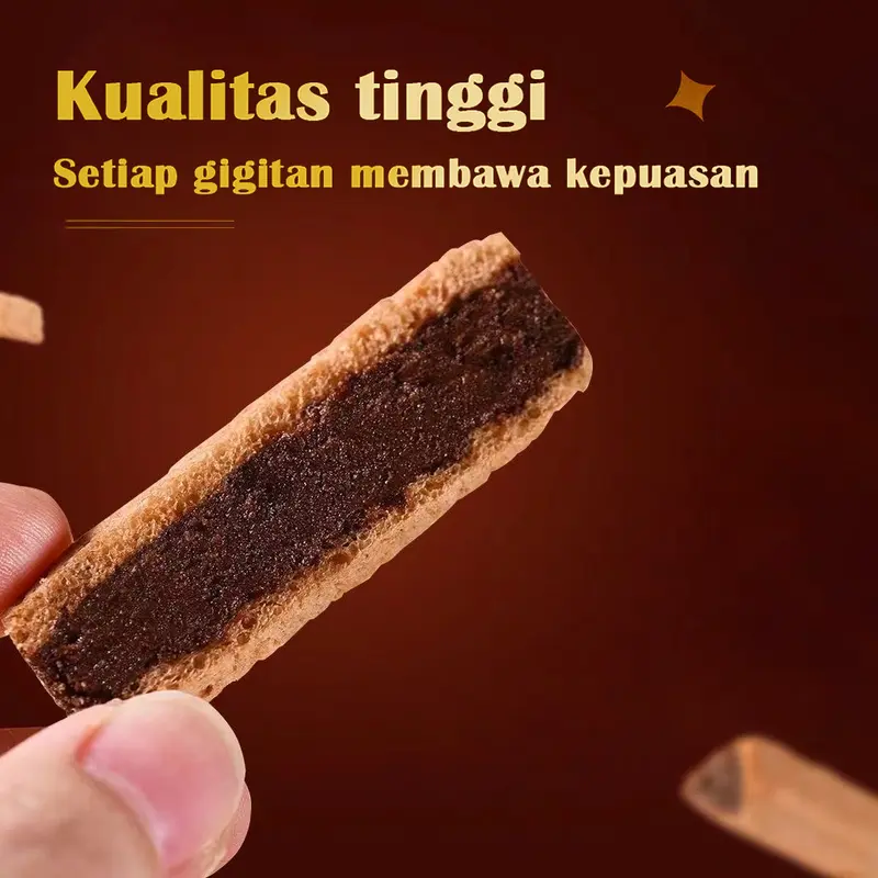 COD/KALIO wafer/Batang cokelat panjang dengan sudut cokelat/berisi isian/kue kering berbentuk segitiga/makanan ringan/lapisan cokelat/cokelat/batang cokelat/makanan ringan untuk bersantai. Chocolate Food delfi  almond coklat 3