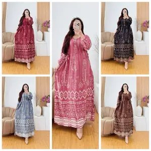 Gamis Chibi Songket Rintik Dres bahan Rayon Tebal Super Halus Busui Friendly