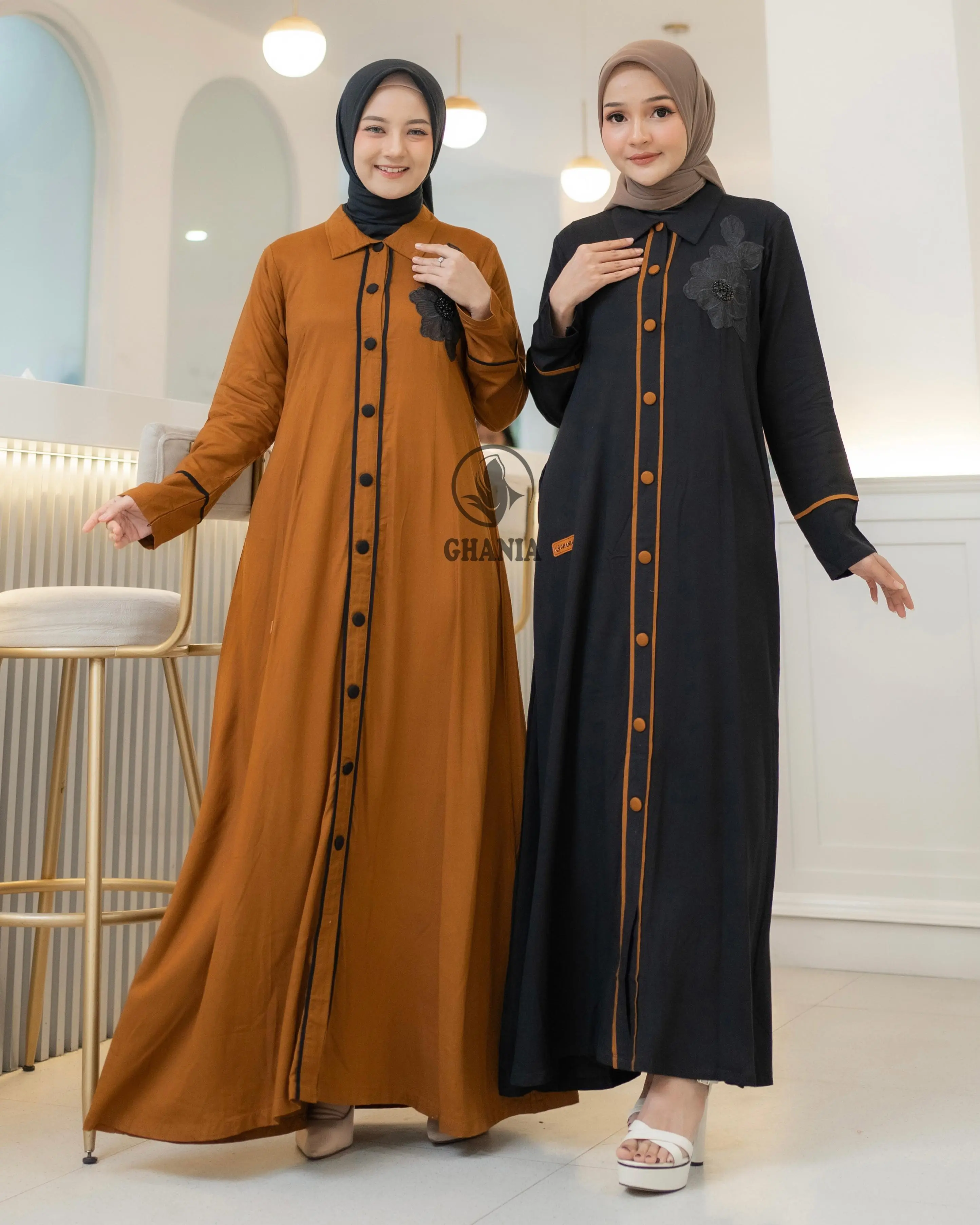 Nirmala Dress Ghania Simpel Busuin Friendly Gamis Rayon Twill Premium