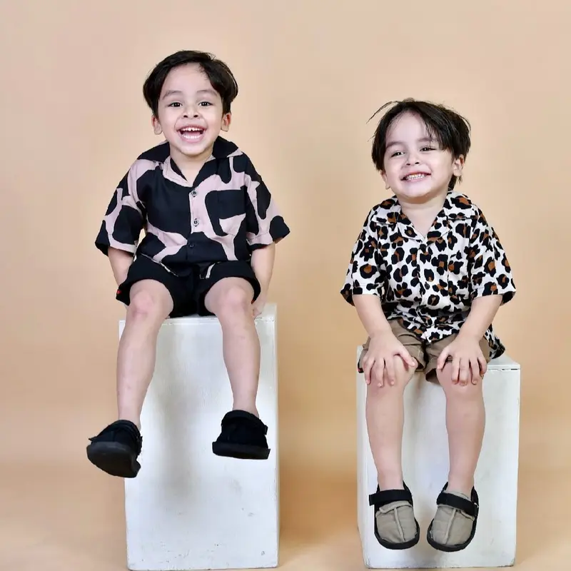 KRUCILKUU-RAJJA KEMEJA RAYON OVERSIZE HAWAI ANAK PANTAI RETRO 1-10 TAHUN 1