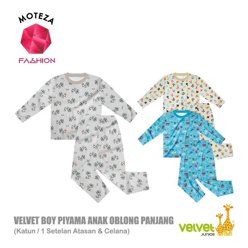 Velvet Junior Dreamwear - Piyama Anak Laki Setelan Oblong Atasan Panjang Stelan Celana Panjang | My Cool Alphabet | Brave Wings 2