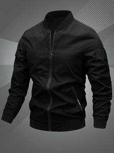 Chaqueta de poliéster para hombre, tela duradera resistente a rasguños, uso diario de larga duración, uso ligero al aire libre, ropa de abrigo elegante y funcional
