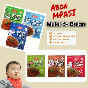 Abon MPASI Pendamping  Makanan Bayi NON MSG Anti GTM Abon Bayi Anak 6+ 8+ Ayam Sapi Tuna Lele Teri Babyteri Food Manis