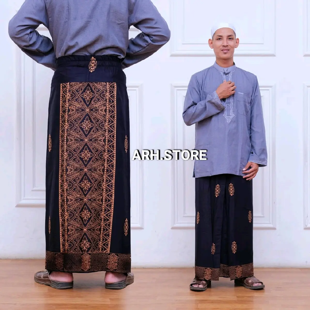 Sarung instan dewasa motif sarwon kain import halus Muslim Mukena Sajadah bhs Nyaman Tenun Katun Hitam Tebal rok santri Pria Batik Pekalongan