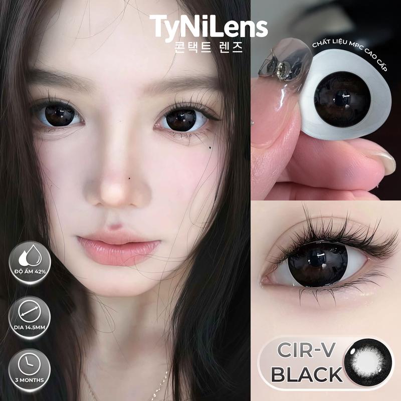  Lens Mắt Đen Baby TyNiLens CIR BLACK Giãn Tròng To 14.5mm cận 0-8 độ tặng kèm khay dụng cụ  chất liệu MPC cao cấp  