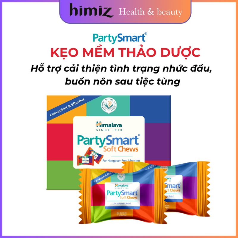 [COMBO TIỆC TÙNG TẸT GA] Kẹo Himalaya Party Smart Hỗ Trợ Giải Rượu, cải thiện tình trạng nhức đầu, buồn nôn do rượu bia, giúp tỉnh táo sau tiệc tùng. - Hộp 2 Viên