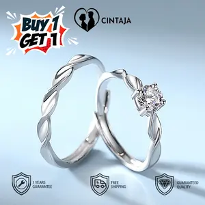 【BUY 1 GET 1】Cincin pasangan pria dan wanita cincin pasangan modis dan sederhana hadiah Hari Valentine untuk lamaran atau ungkapan cinta melambangkan cinta sejati dan kedalaman perasaan bergaya Korea Cincin dapat disesuaikan anti pudar dan anti karat 131
