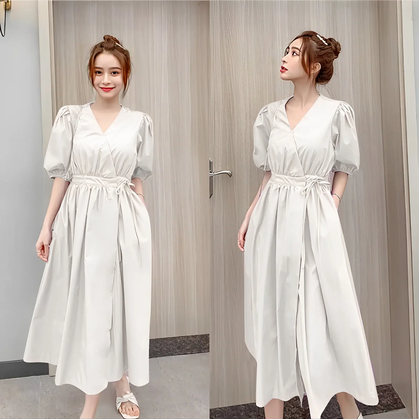 FM Dress Miyuki Big Size XXXL Ld 100 - 120 cm P 120 cm B 308 gr Mosscrepe Viscose #4210