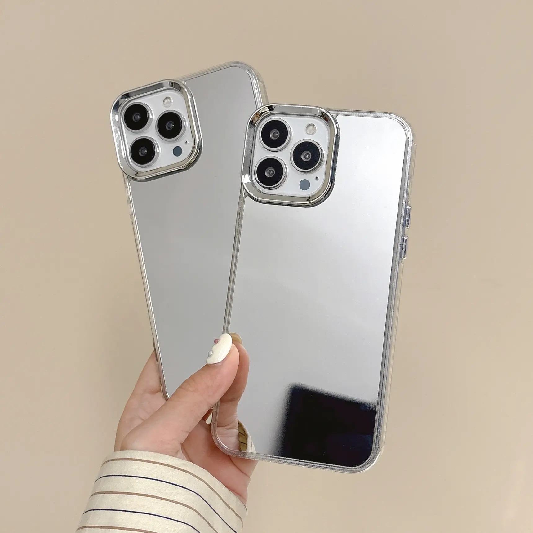 Mirror silicone edge TPU full protective case shell Phone Case Suitable for Apple iPhone 15pro Max 15 14pro 13 13promax 12 12pro Max 11 11 Anti Drop cover Accessories Protection