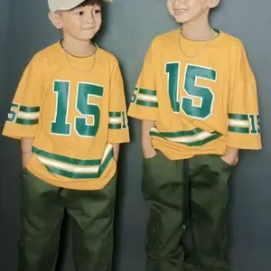 Kimmikids Kaos Baseball Oversize Anak Mustard 1-11 Tahun Cotton Combed 24s