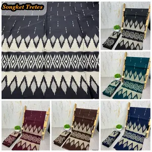 Kain Batik HMT Kain Katun Halus Printing Motif Songket Tretes