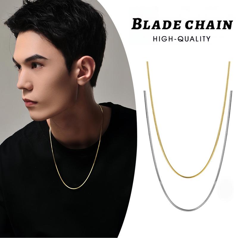 Vòng Cổ Bằng Thép Không Gỉ, Dây Chuyền Xương Rắn Hình Vuông Đơn Giản, Không Phai Màu Và Không Gỉ, Dành Cho Nam Và Nữ, Phong Cách Hip-Hop, Dây Chuyền Trơn, Dây Chuyền Đặc Biệt Để Đeo Mặt Dây Chuyền