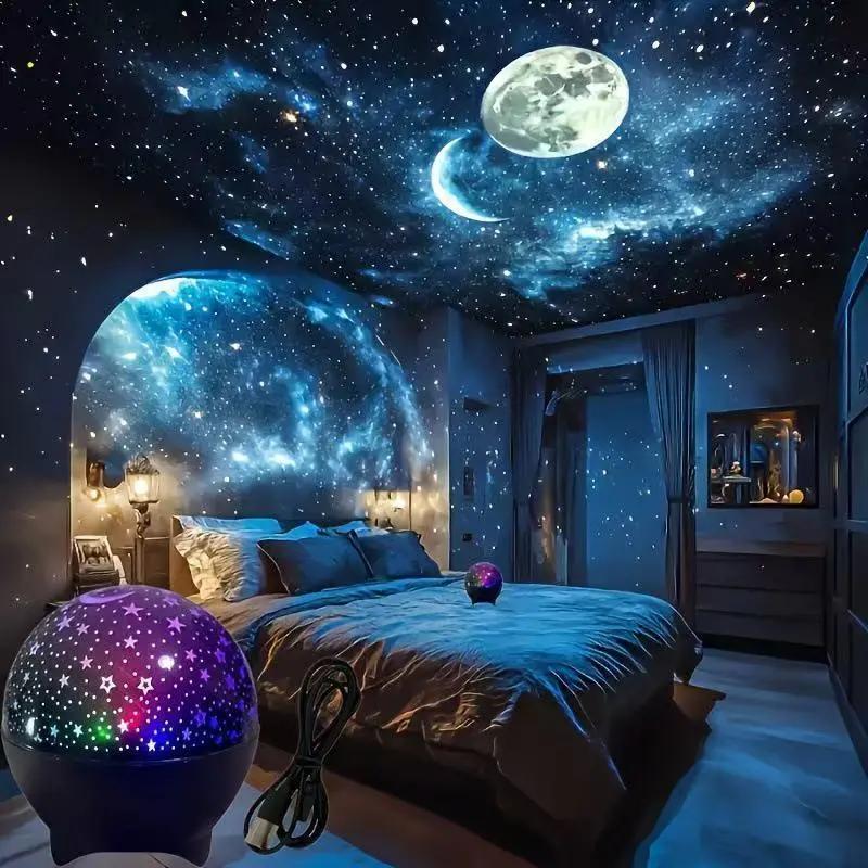 Starry Sky Moon LED chiếu USB powered Dimmable ánh sáng ban đêm món quà hoàn…