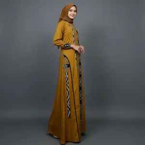 Gamis Muslim  Nyaman Amanda Nabila  (Free Pouch, Goodie Bag) Rayon Twill Premium Mix Kain Tenun Troso Warna & Motif Random (MOTIF TIDAK SEPERTI DI FOTO)