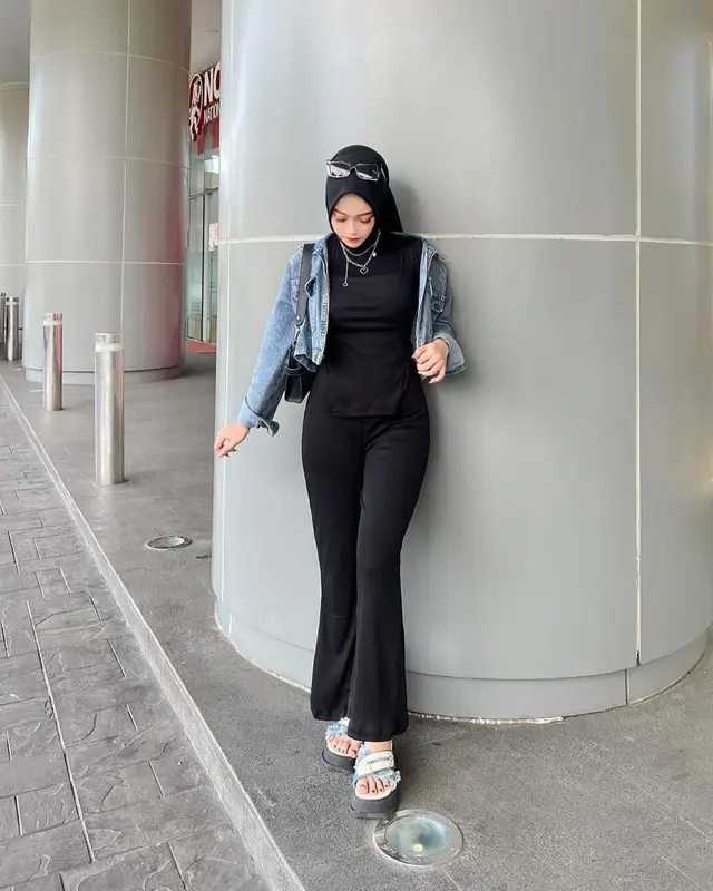 Flare Pant Celana Cutbray Wanita Highwaist Bahan Scuba Kekinian Kulot Cutbray Premium 7