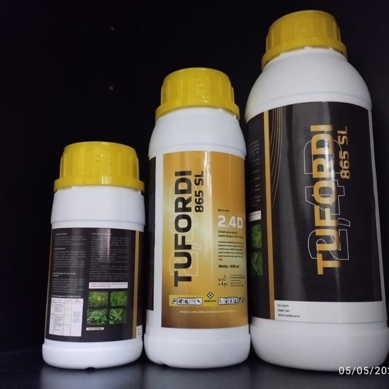 Obat rumput untuk lulangan gulma teki merek Tufordi 2,4-D Amina Herbisida kemasan 1 liter 1