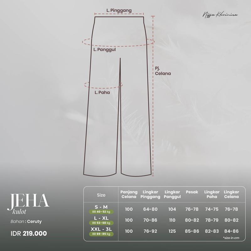 Product Introduction of Jeha Kulot - Bawahan Wanita - Ceruty - Polos - Celana Rit - Kuliah - Jalan - Santai - Kasual - Elegan - Santai Muslim Panjang 0