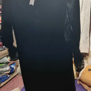 Hawa Abaya Set - Couple Sarimbit Abaya & Koko Mix Burkrat Renda Bahan Jatblack Premium - Sarimbit Terbaru Lebaran Series 2026