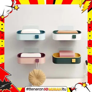 Holder Sabun Batang Mandi Tempel Dinding Clamshell Soap Dish Holder Kamar Mandi Toilet Wastafel