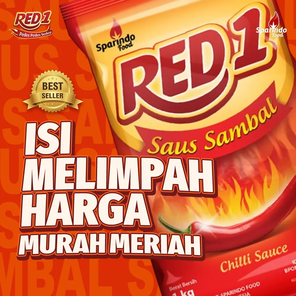 RED1 Saus Sambal 1kg (Chilli Sauce)