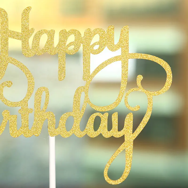 Balonasia Cake Topper Happy Birthday Love Paper Glitter Kue 2