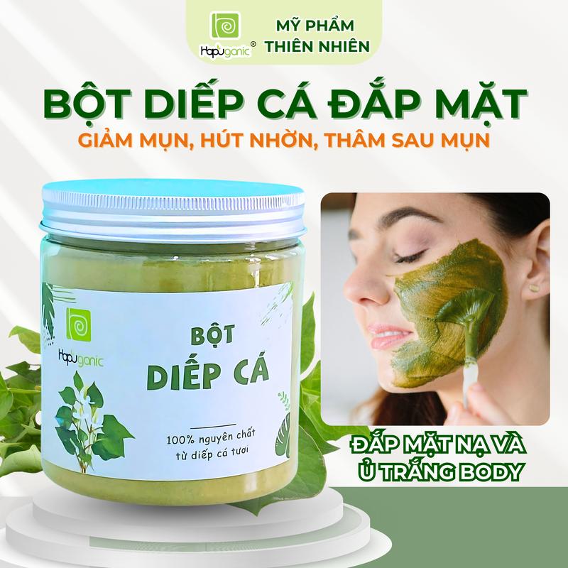  Hộp Bột Diếp Cá Nguyên Chất Sấy Lạnh 150g Giảm Mụn Hút Nhờn Thâm Sau Mụn Đắp Mặt Nạ & Ủ Trắng Body Hapuganic Skincare Mask 