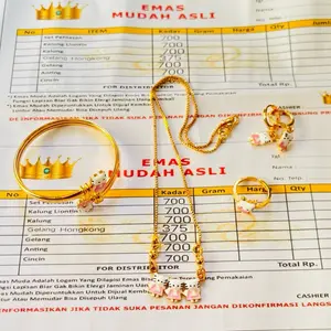 Perhiasan anak set hello kitty free surat