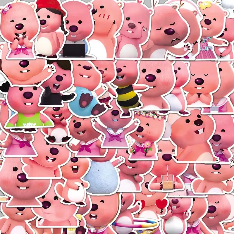 50/10 miếng Loopy sticker, siêu dễ thương, không thấm nước, thích hợp cho máy tính xách tay, điện thoại, ô tô, mũ bảo hiểm 1