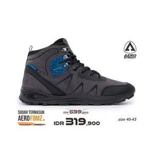 Aerostreet 40-43 Active High Hitam Abu Tosca - Sepatu Sneaker Boots
