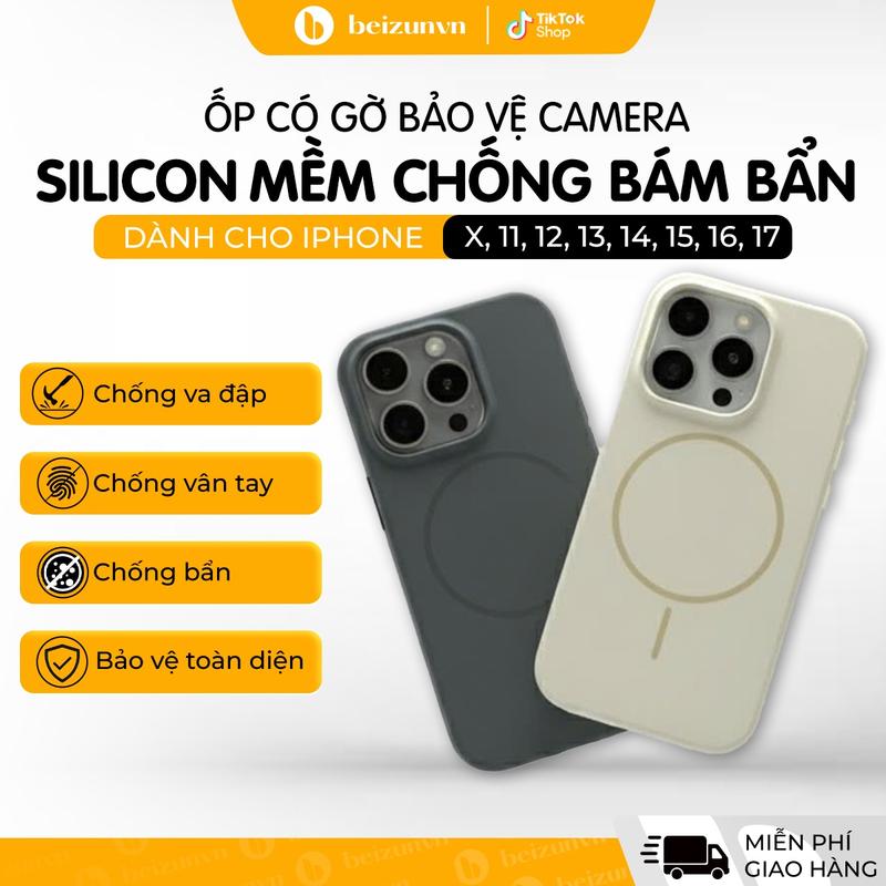   Beizun x Thanh Trần  Ốp Lưng Silicon Mềm Chống Bám Bẩn | Màu Trơn | iPhone 11 - iPhone 17 Promax | Bảo Vệ Chống Sốc Va Đập | Hỗ Trợ sạc Không Dây 