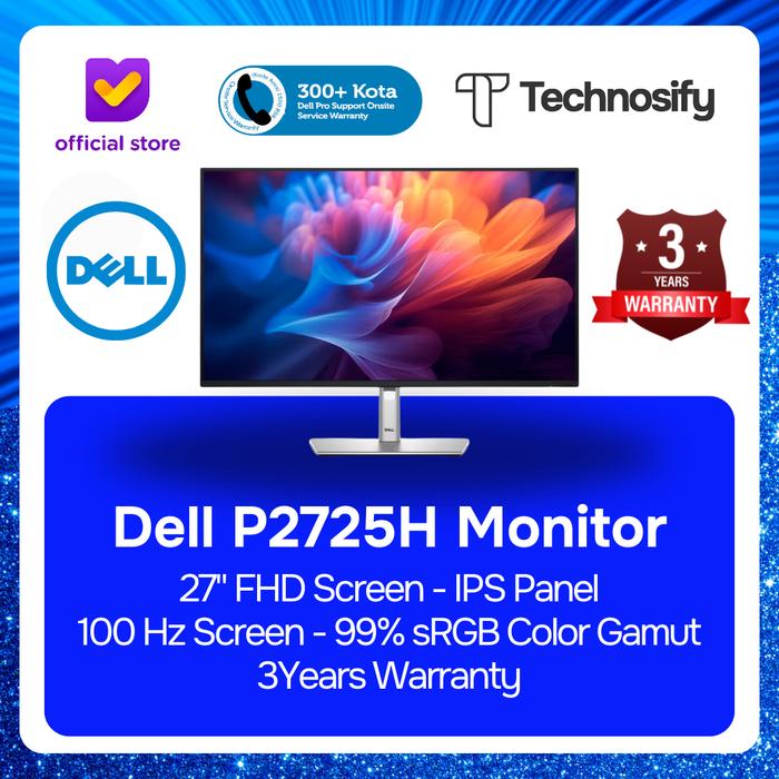 Gambar Dell P2725H Monitor Original Garansi Resmi - 27 inch - IPS Screen - FHD 1920x1080 dari technosify Kota Surabaya Tokopedia