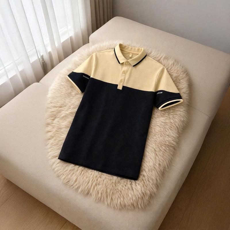 Áo thun nam polo màu vàng đen có cổ chất cotton dày dặn co giãn Havado6 form chuẩn Menswear Cộc Tay