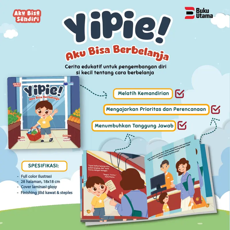 BUKU CERITA SERI AKU BISA SENDIRI (Edukasi Untuk Melatih Pengembangan Diri si Kecil) Full Color & Ilustration Soft Cover 4