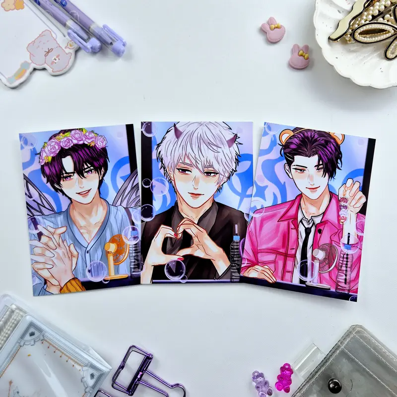 Vtuber Indonesia Fancon edition photocard by onintwin / art print / sol4ce / solace / harris caine / arion / gin / souta /  / kei zaki / krow / agil / shiroi 5